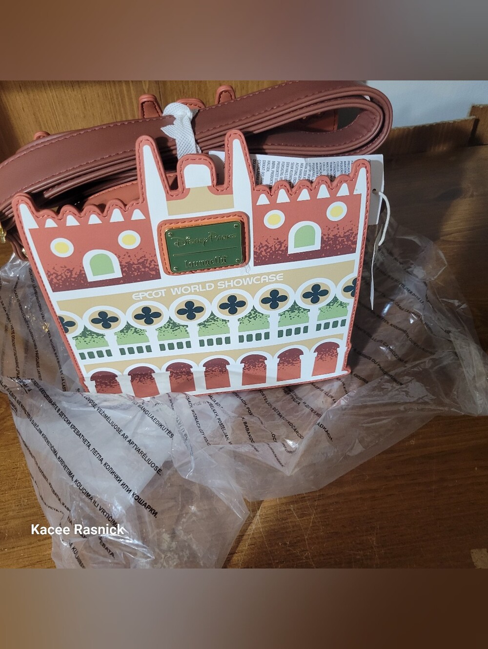 Loungefly Italy EPCOT Mickey & Minnie Crossbody - Picture 3 of 4